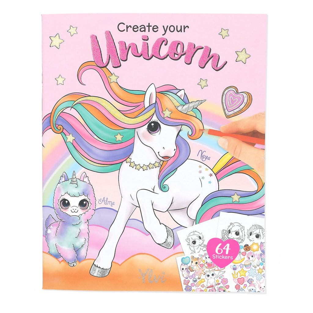 Ylvi Create Your Unicorn Colouring Book with stickers