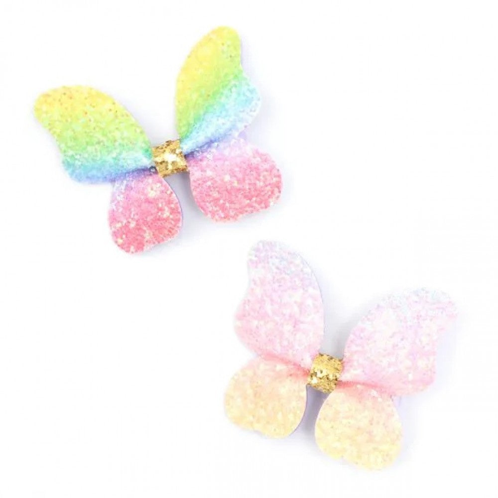 Rainbow Glitter Butterfly Hairclip