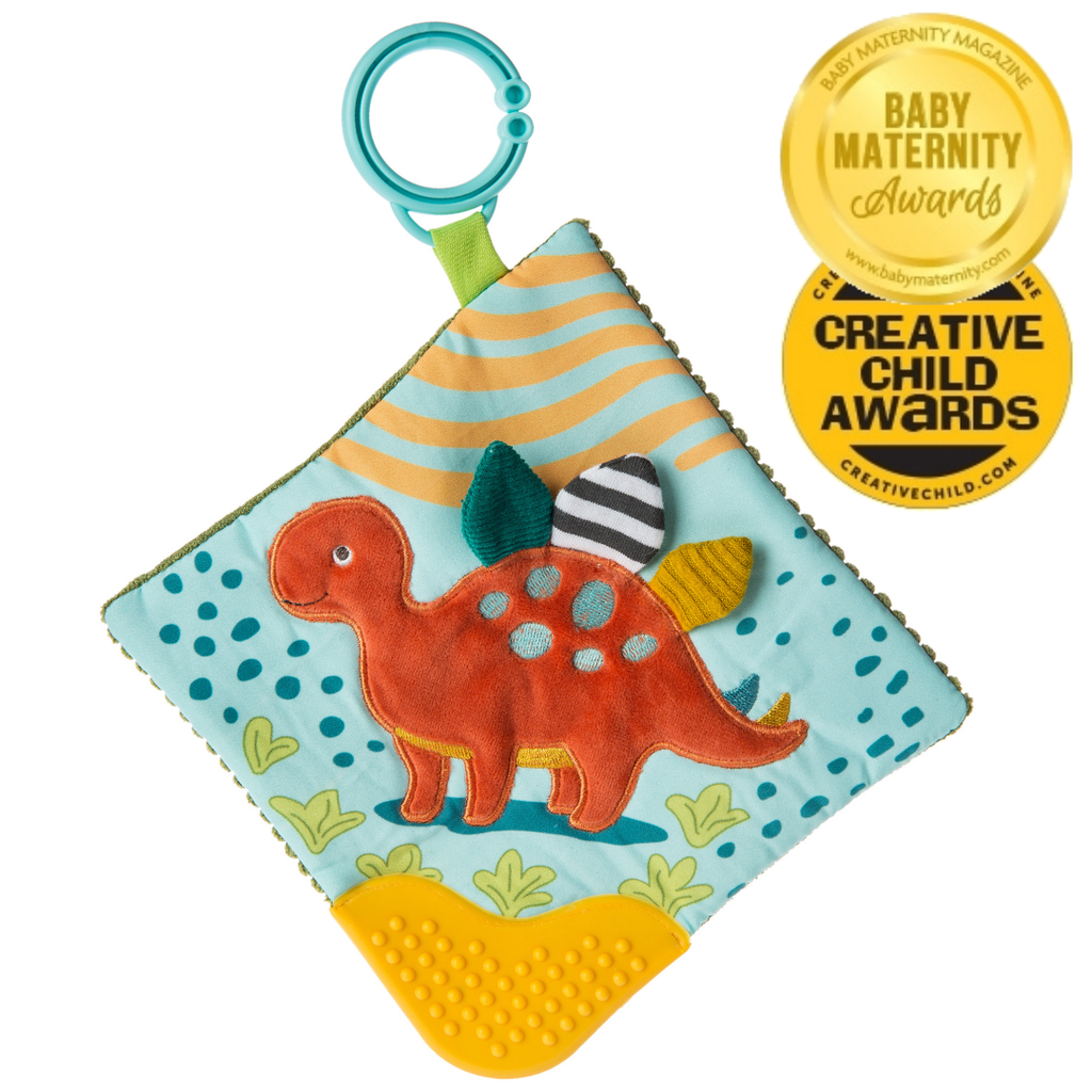 Pebblesaurus Crinkle Teether – 6×6″