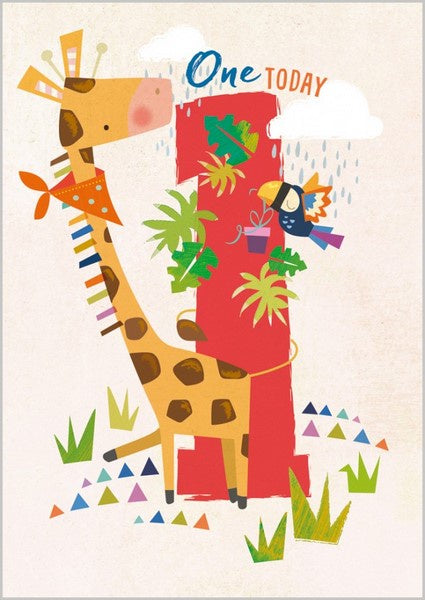 Birthday Card - Age 1: Giraffe