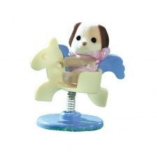 Sylvanian Families - Baby Carry Case - Beagle Dog on a Rocking Horse