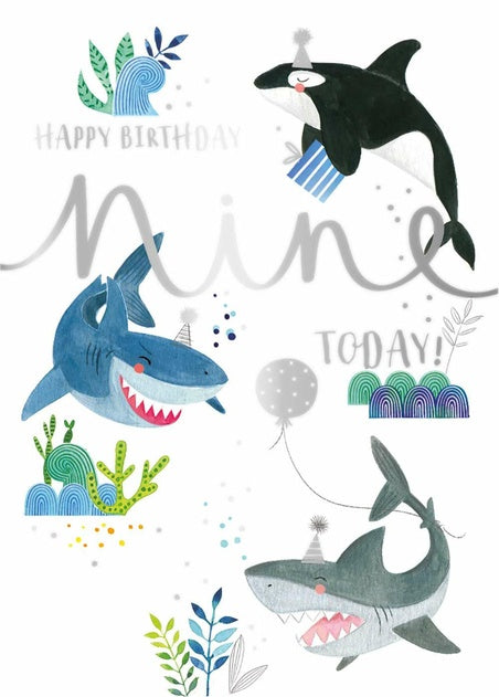 Ling Design Silver Foil Into The Deep 9th Birthday Card