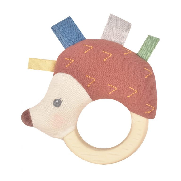 Ethan the Hedgehog Plush Rattle with Rubber Teether