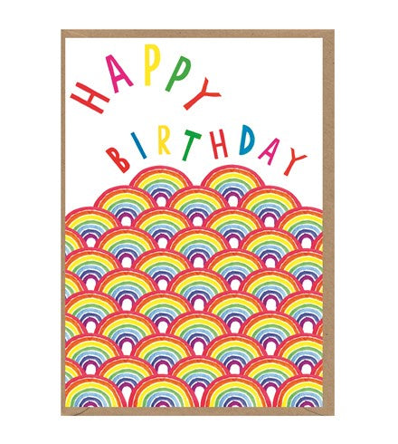 Birthday Card - Neon rainbows
