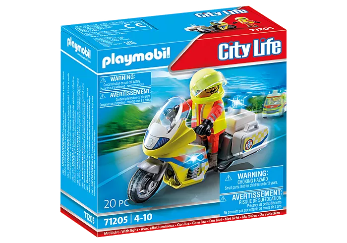 Playmobil City Life - Rescue Motorcycle with Flashing Light 71205