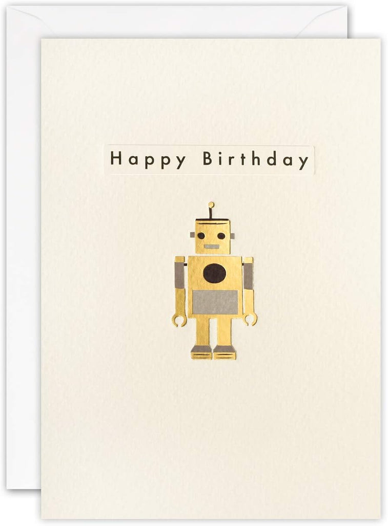 Birthday Card - Gold Robot