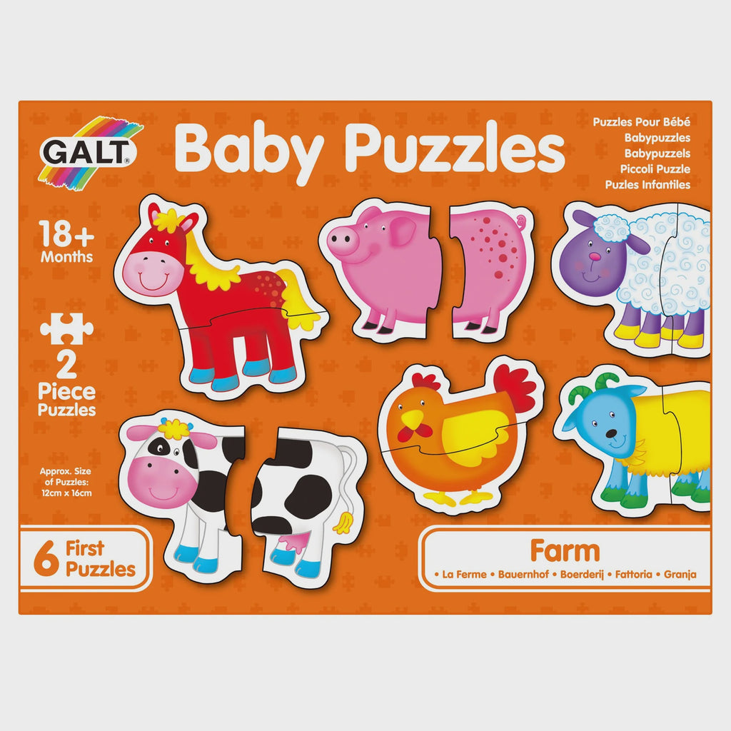 First Puzzles: Farm - 2 piece Jigsaw Puzzles for babies