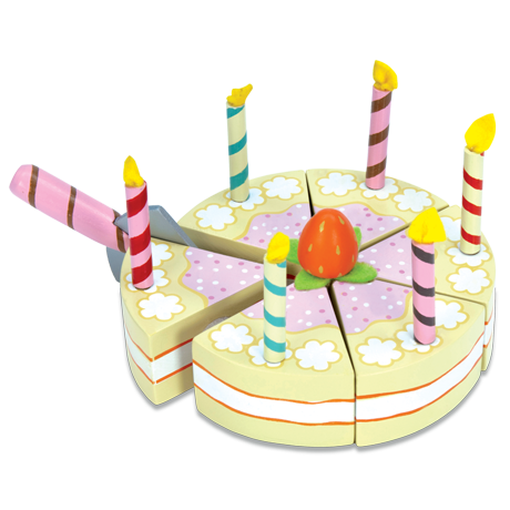 Le Toy Van Vanilla Birthday Cake - Wooden Food Playset