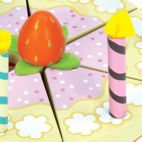 Le Toy Van Vanilla Birthday Cake - Wooden Food Playset