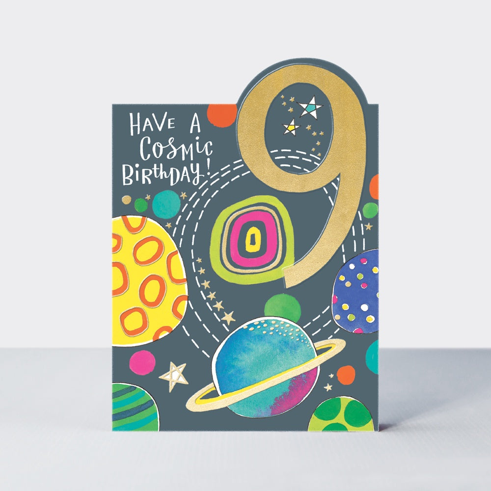Birthday card - Age 9 cosmic