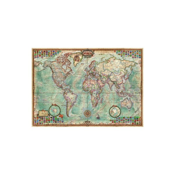 Map of the World with Flags - 1500 piece Jigsaw Puzzle