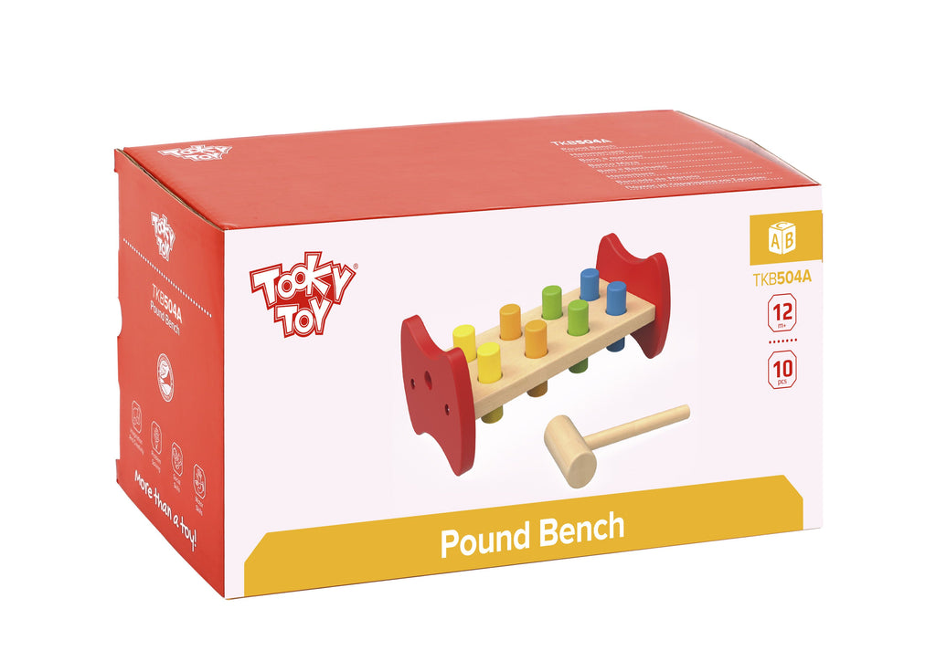 Wooden pounding hammer bench
