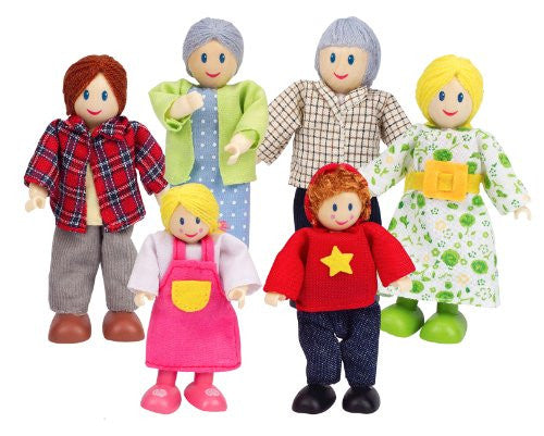 Happy Family - wooden doll family - white dolls