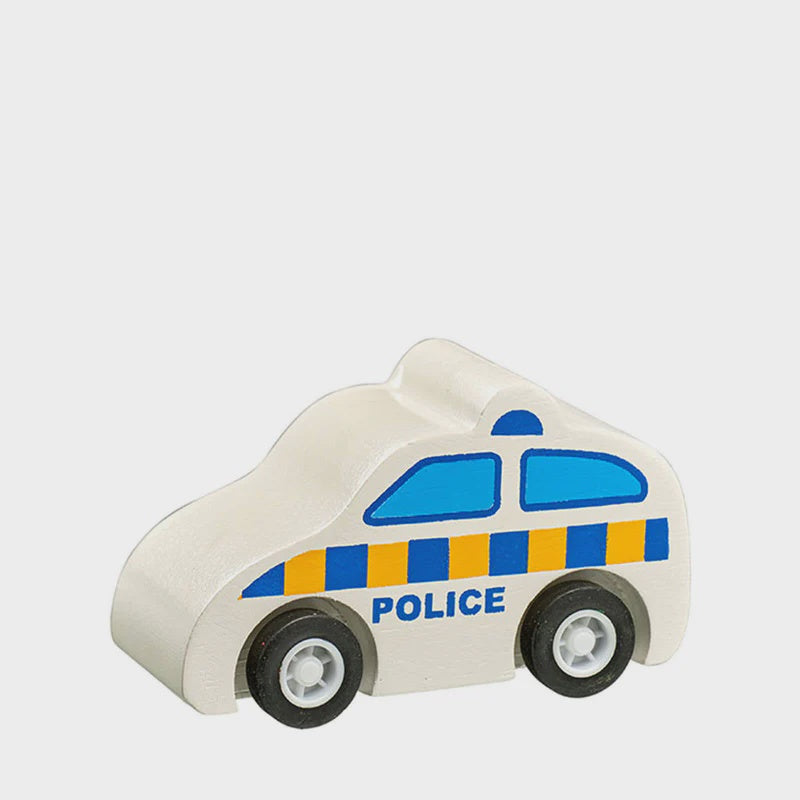 Mini police car - wooden push along toy vehicle