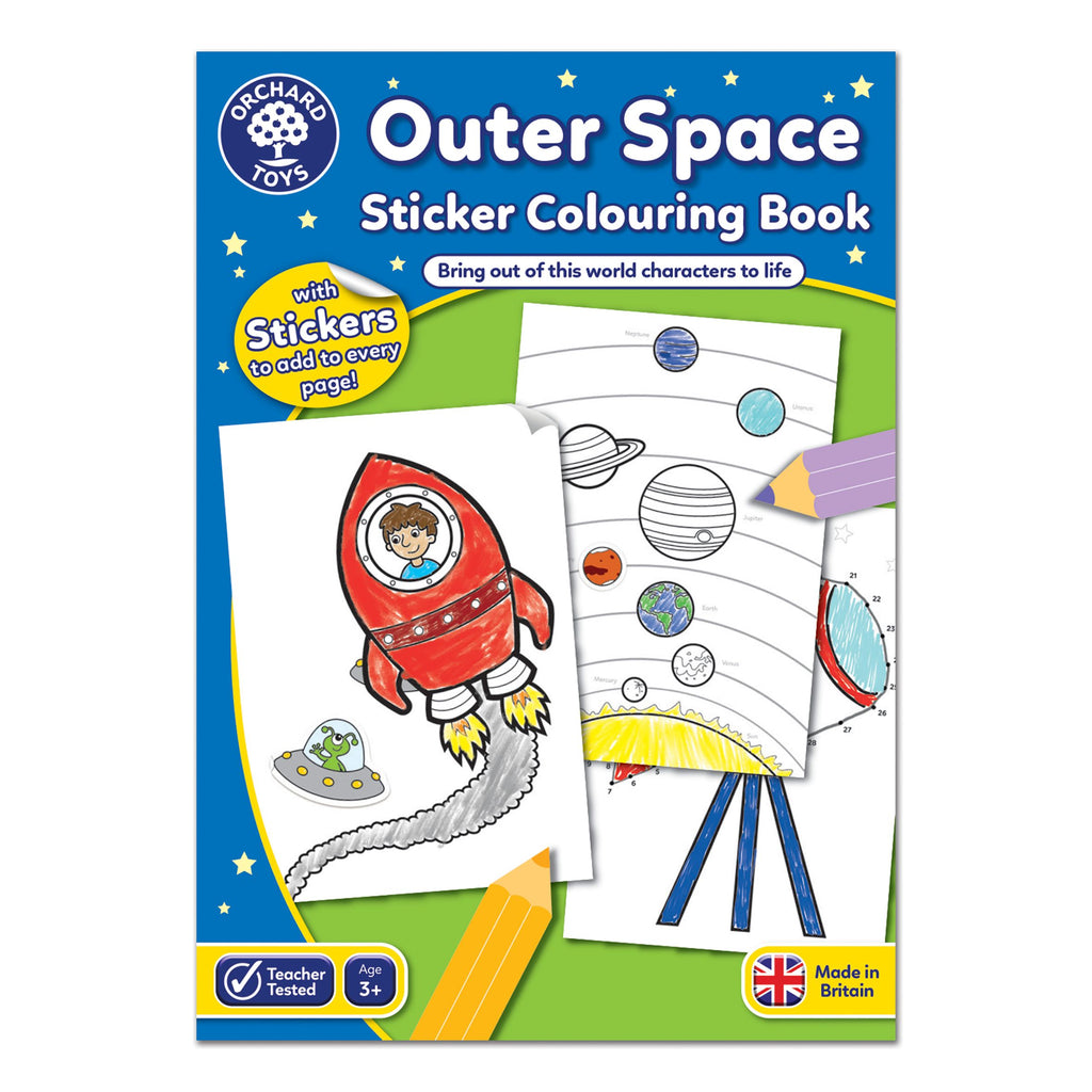 OUTER SPACE STICKER COLOURING BOOK