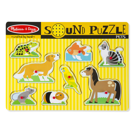 Pets Wooden Peg Puzzle with sounds