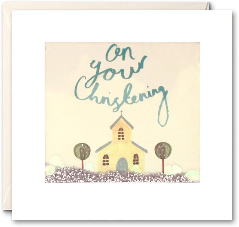 Christening Church and Trees Shakies Card