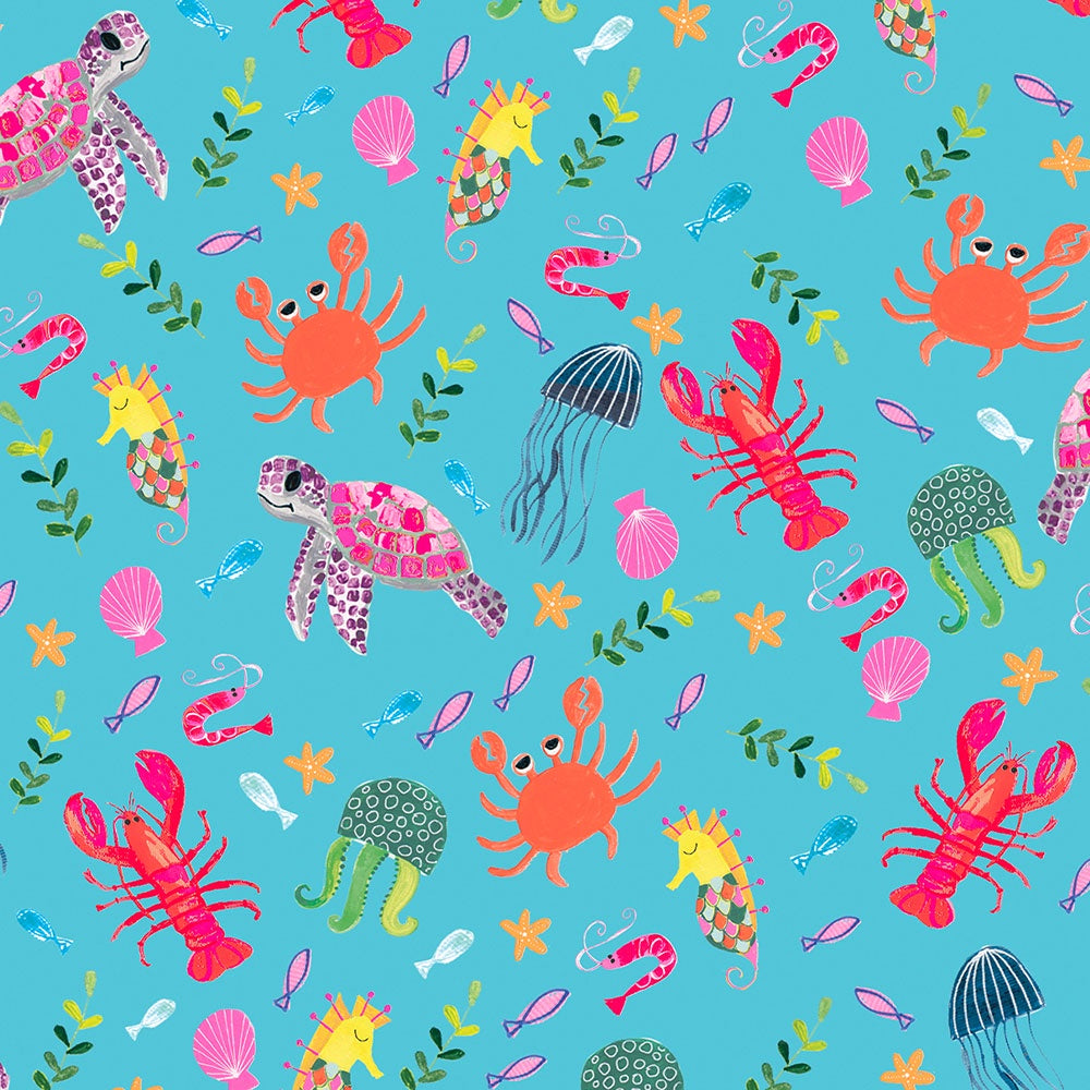Gift Wrap Roll -  Under the sea: blue