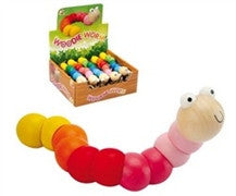 Wiggly Worm - wooden jointed clutching toy
